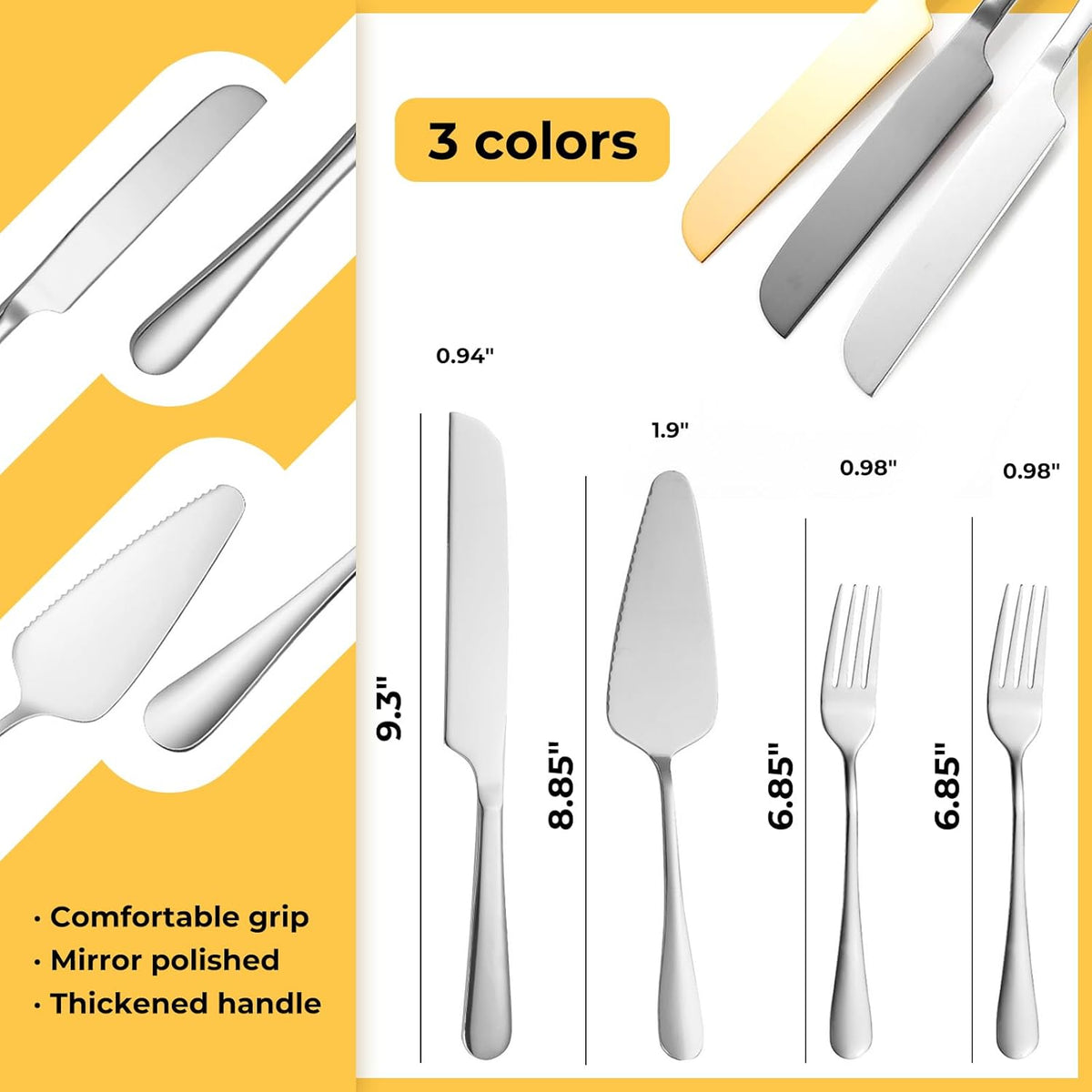 Personalized Wedding Cake Knife and Server Set Stainless Steel Forks Cake Cutter Server Engraved