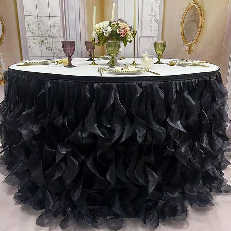 Luxury Organza Mesh Table Skirt Draping Floating Romance - Perfect for Bridal Showers, Birthday