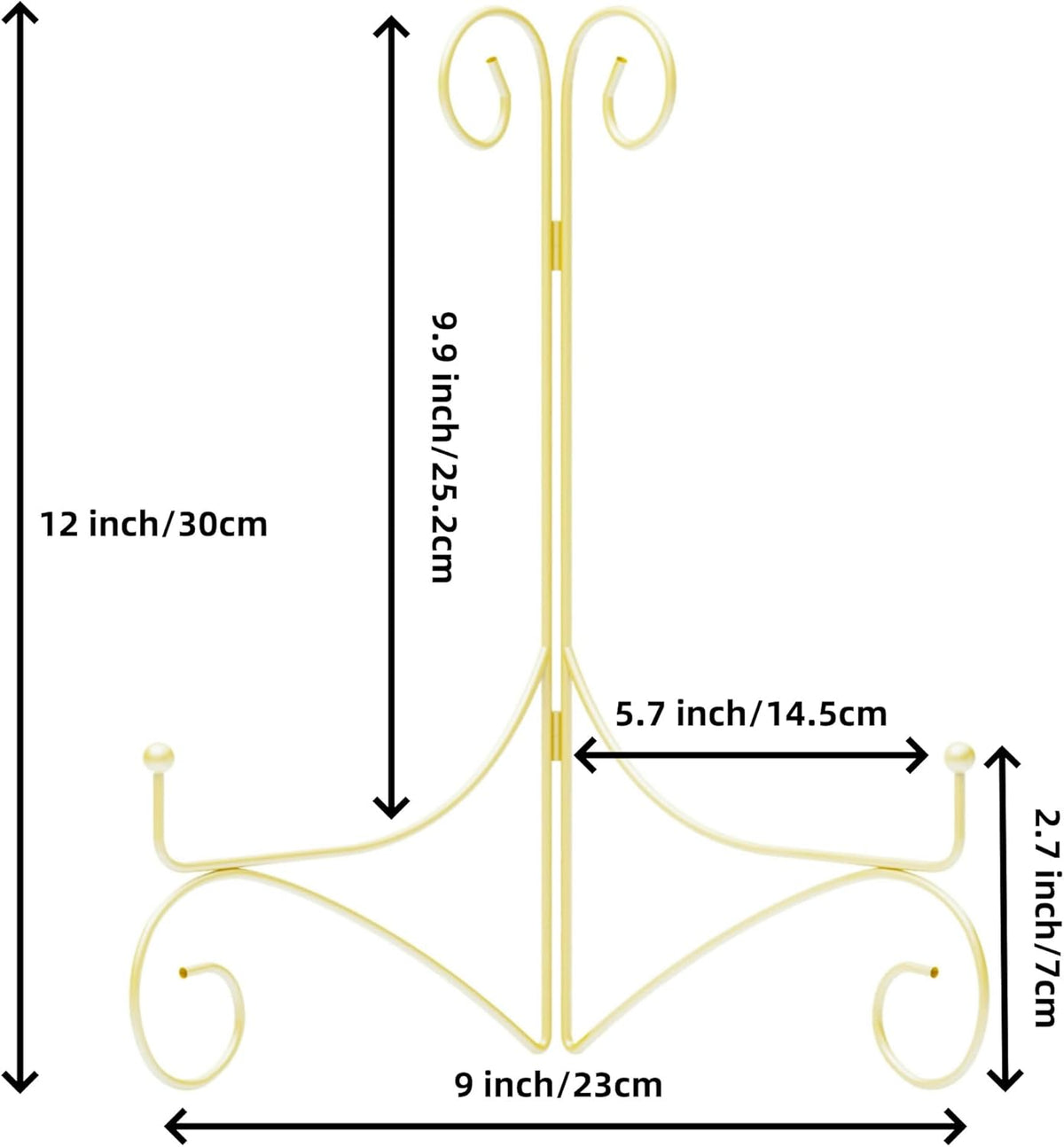 Iron Plate Stand for Display with Folding Design, Picture Stands for Tables, 12 Inch Large Easels