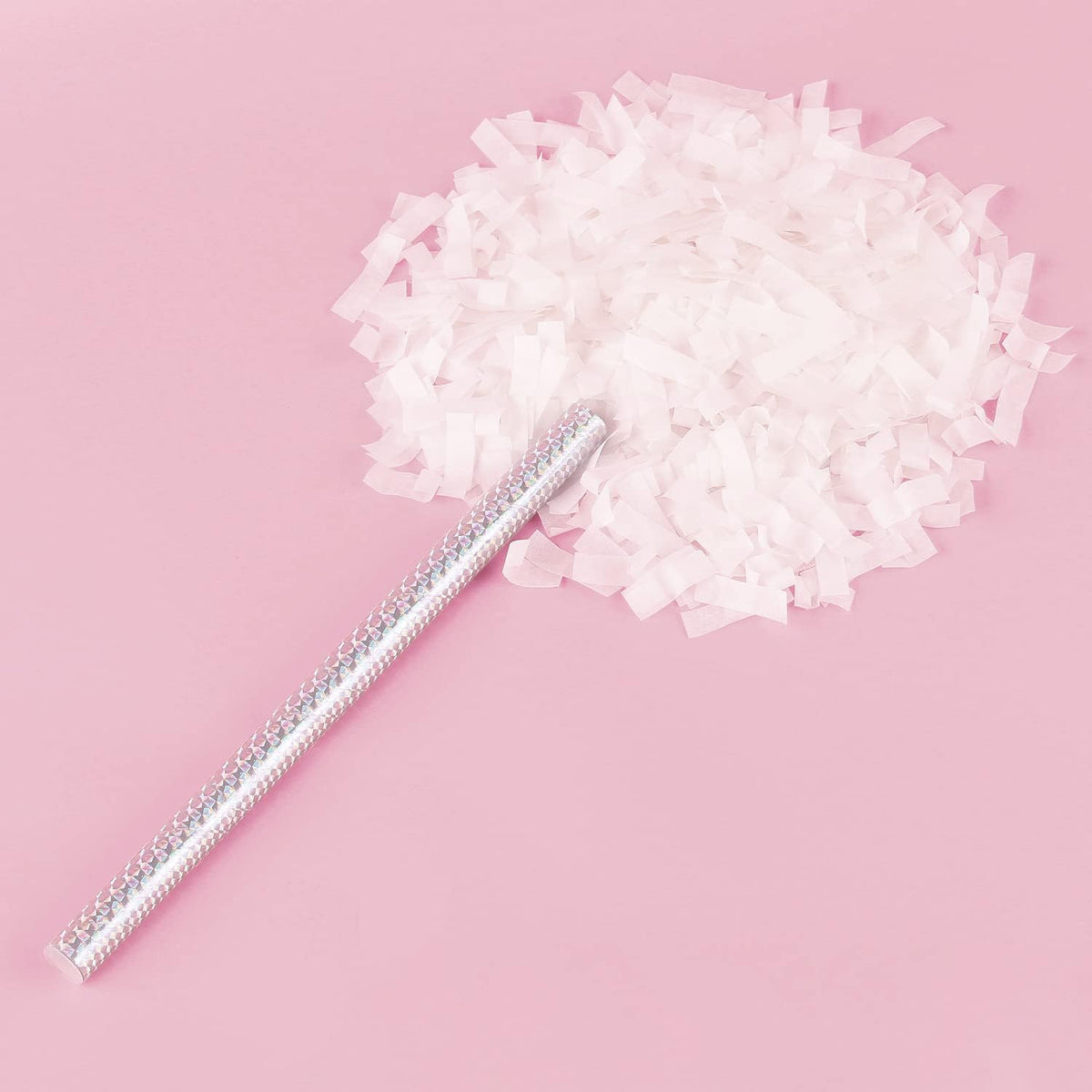 BATTIFE 30Pack White Confetti Wands, 14 Inch Tissue Paper Confetti, Flick Flutter Sticks for