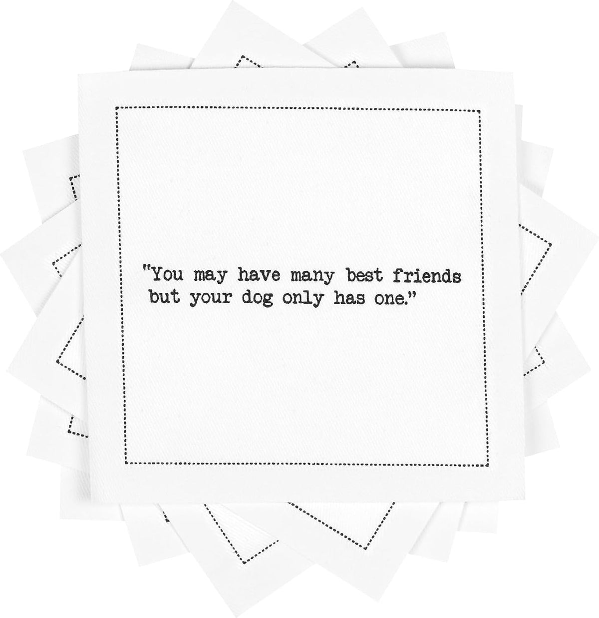 FIVE STAR NAPKINS Dog Quotes, White Cotton Cocktail Napkins, Beverage Napkins, Bar Napkins, Cloth
