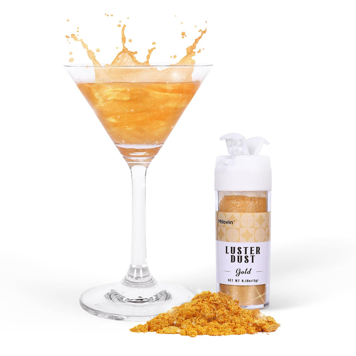 Gold Edible Glitter for Drinks, 5g Luster Dust Edible for Food, Perfect for Cake Decorating