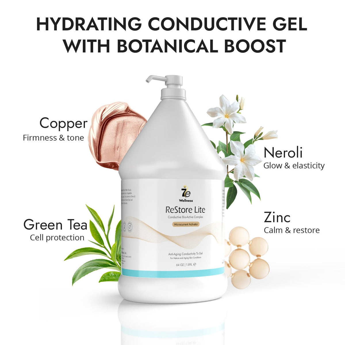 7eWellness Myolift Restore Lite Gel 64oz - Conductive Gel for Beauty & Skincare, Microcurrent, Face