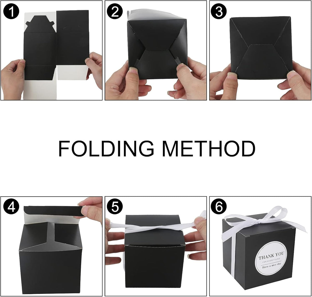COTOPHER Small Gift Boxes 60 Pack 4x4x4 inches Black Gift Boxes with Lids for Gifts, Crafting