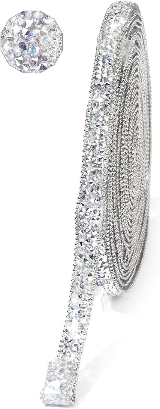 Rhinestone Ribbon 6 Yards Self Adhesive Rhinestone Strips Diamond Ribbon Sticker Crystal Roll