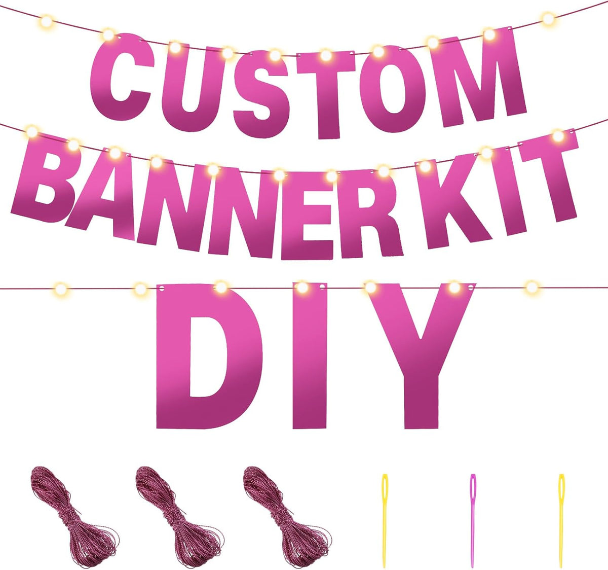 TaoBary 112 Pcs DIY Letter Custom Banner Glitter Customizable Banner Kit Including 107 Letters and