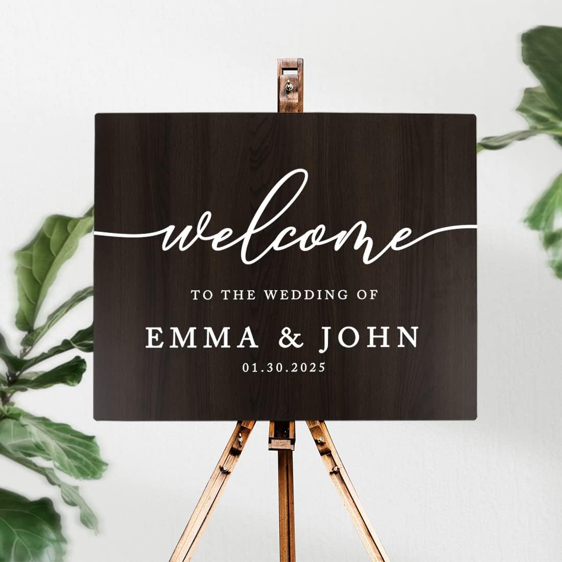 Andaz Press Large Wooden Welcome Sign for Wedding, Rustic Welcome Sign 16" x 20" Custom Names &