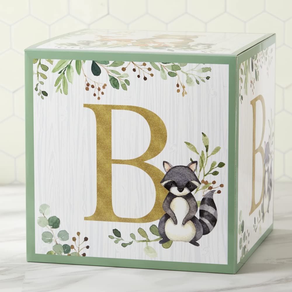 Kate Aspen Woodland Baby Boxes With Letters For Baby Shower Decorations, Gender Reveal Decoration