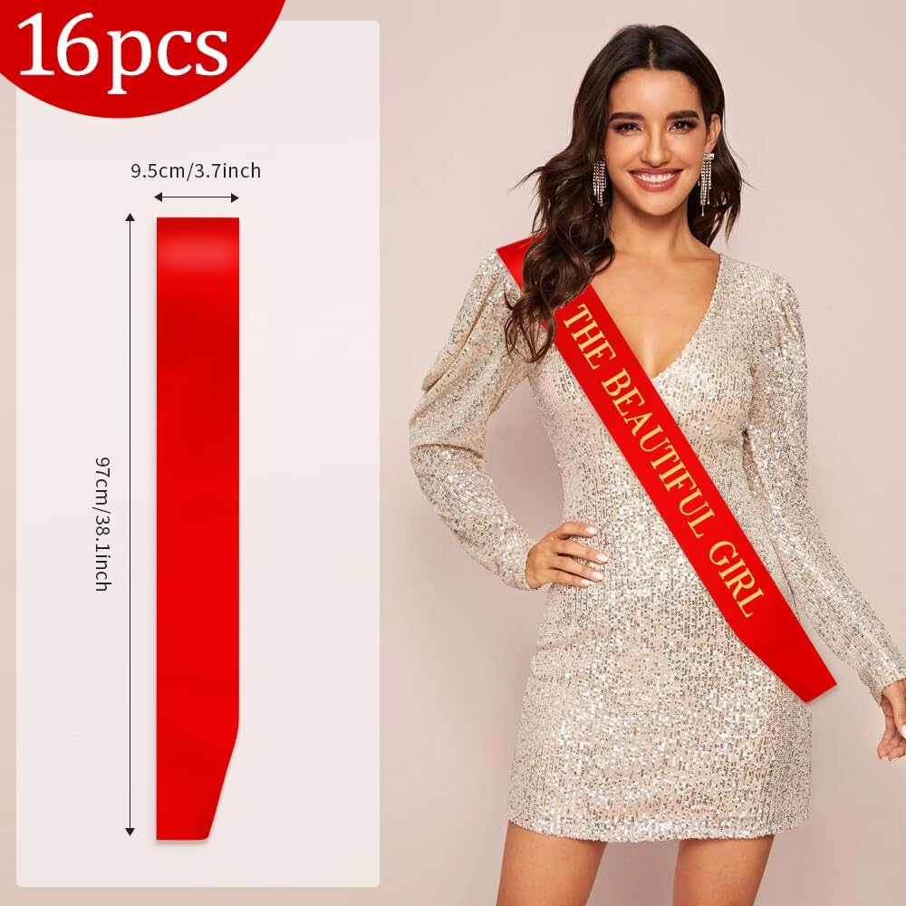 Blank Sash 16 PCS Sashes DIY Satin Sash Chair Sashes Scout Sash President Sash Senior Sash Scout