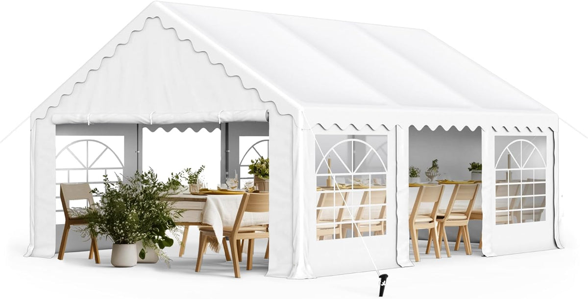 PHI VILLA 20'x16' Outdoor Heavy Duty Party Tent Large Commercial Canopy Wedding Event Shelter with