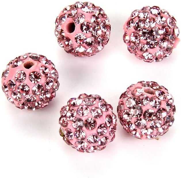 100pcs Adabele Grade A Suncatcher Crystal Rhinestone Pave Loose Beads 8mm Light Rose Pink Polymer