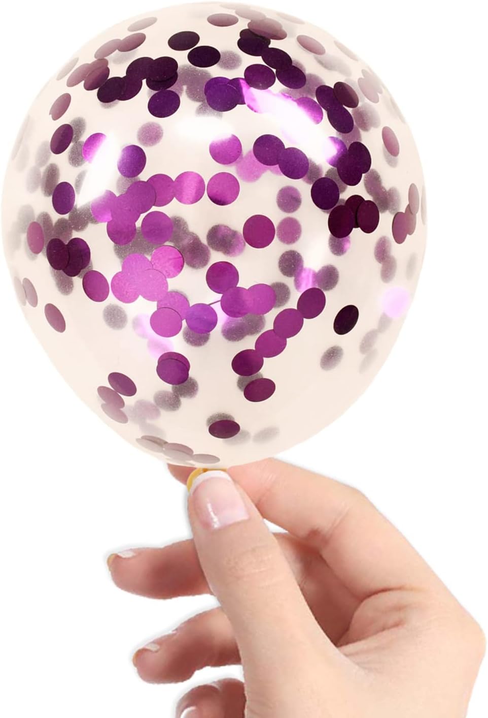 Purple Confetti Balloons, 40 Pcs 5 Inch Clear Balloons with Confetti Inside for Birthday Party