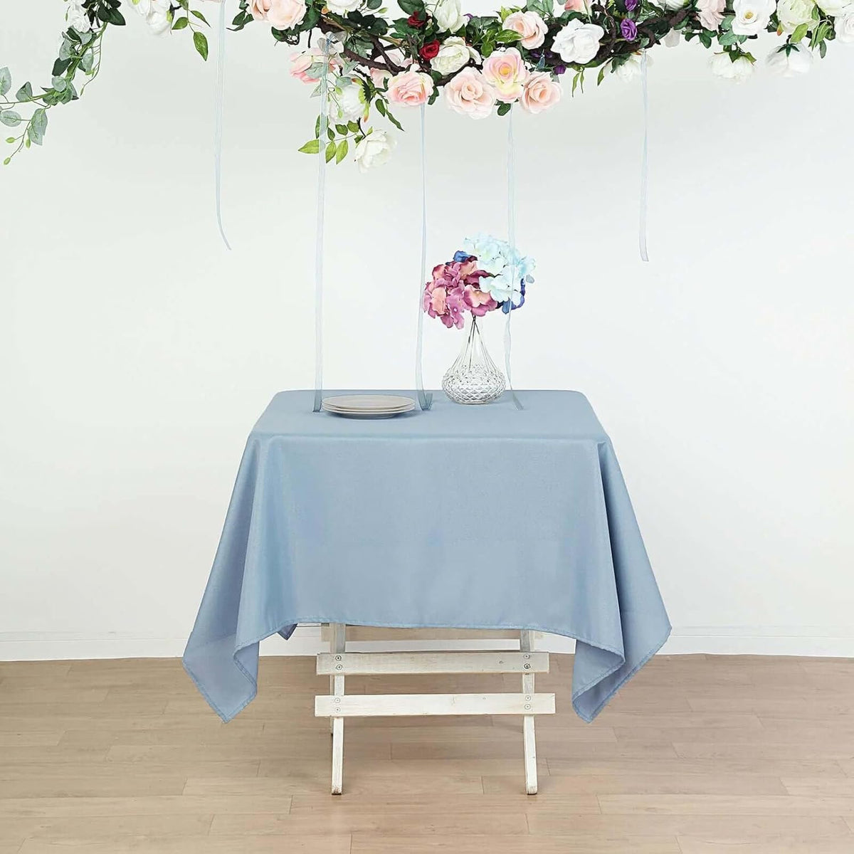 Efavormart 70" Square Linens Dusty Blue Wholesale Linens Polyester Square Linen Tablecloth for
