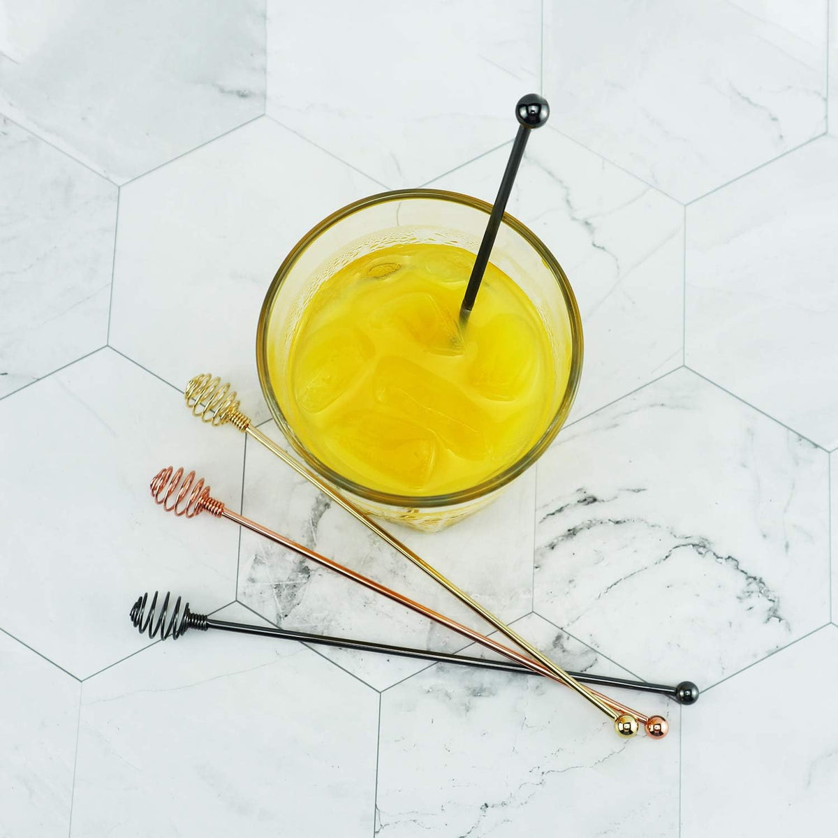 Coffee Stir Sticks,BURLIHOME Specialty Spoons Stainless Steel Spherical Mixing Spoon Solid/Hollow