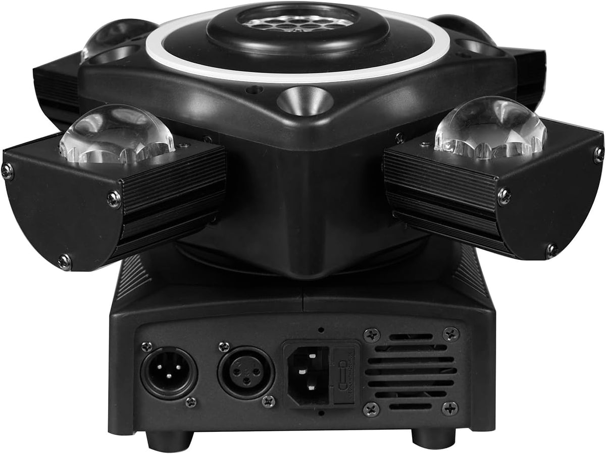 Moving Head Stage Light, LED DJ Lights with DMX512 Controller, Sound Activation, 4pcs 12W RGBW LED