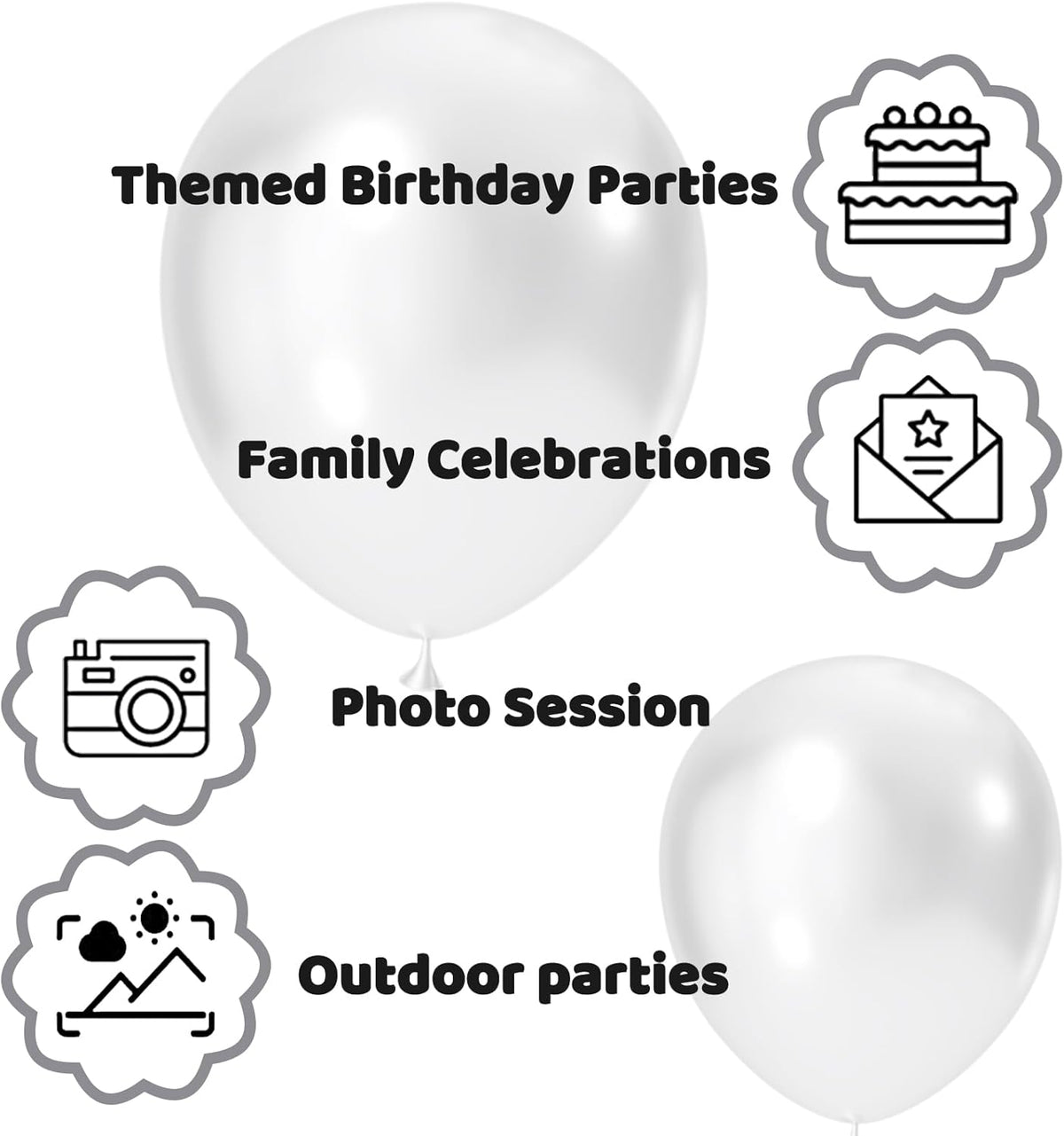 110pcs Metallic silver Balloons, Metallic silver Latex Balloons 12 inch, silver Balloon for