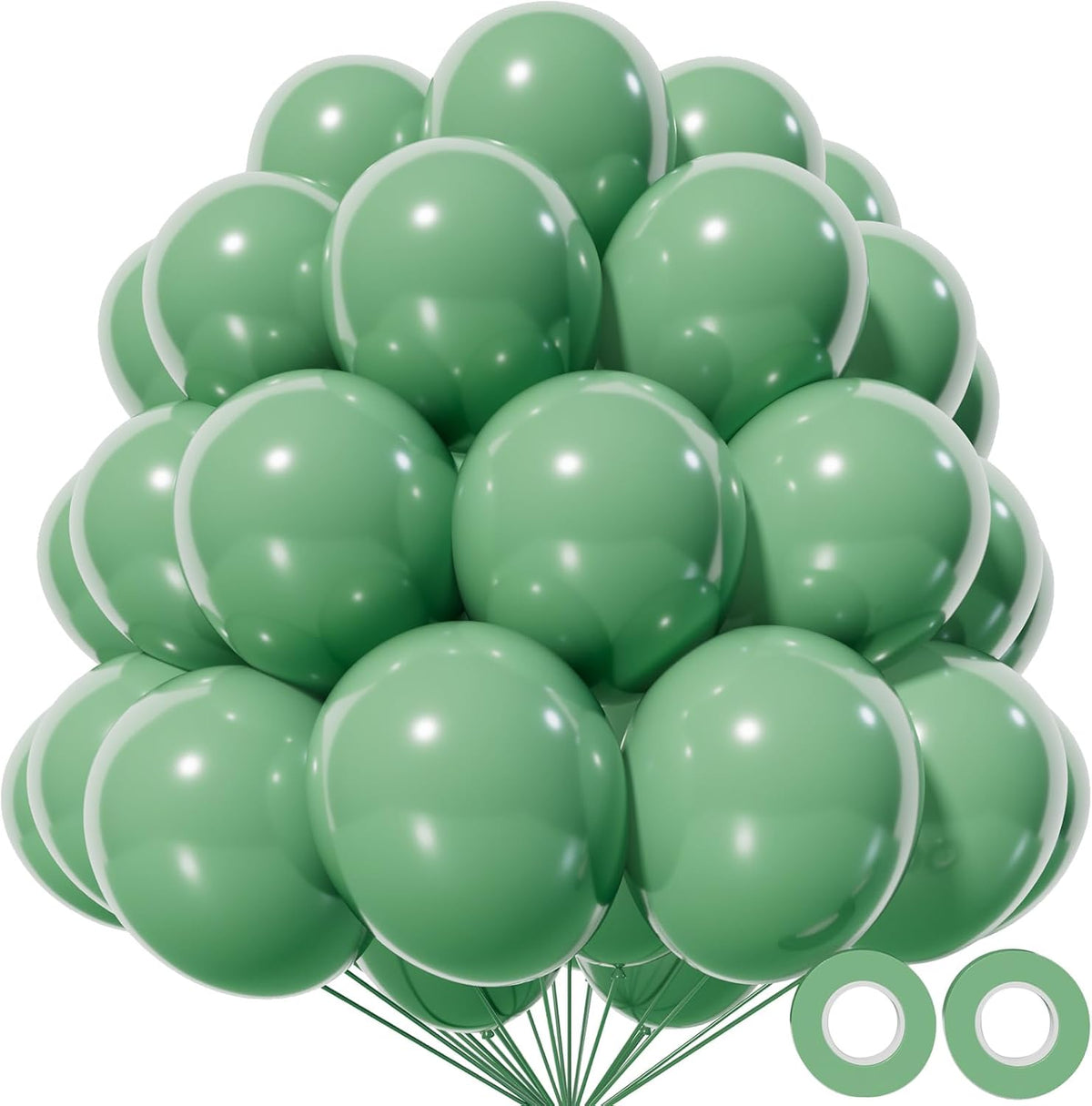 KAWKALSH Sage Green Balloon 12 Inch, 110pcs Latex Party Balloons Helium Bright Color for Birthday