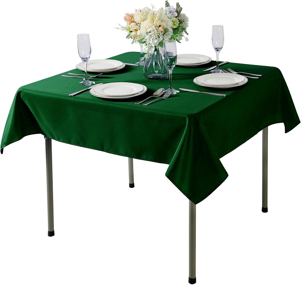 CupuamonSquare Tablecloth 70x70 inch Washable Polyester Fabric Table Cloth for Wedding Party Dining