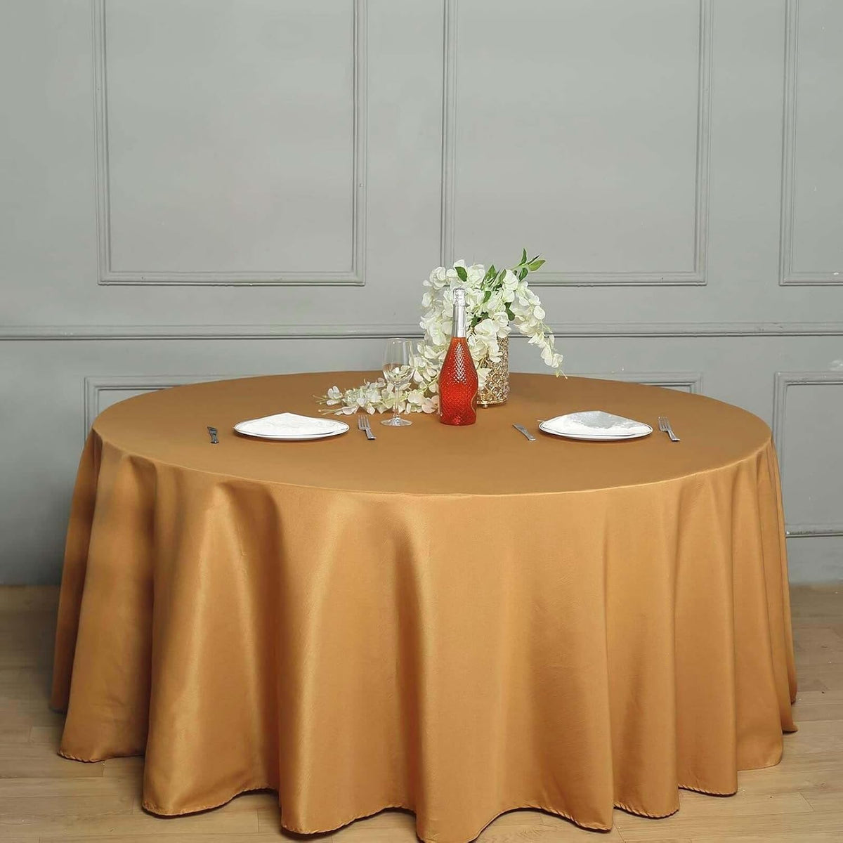 Efavormart Round Tablecloth, 132 Inch Stain & Wrinkle Resistant Washable Table Cloth, Decorative