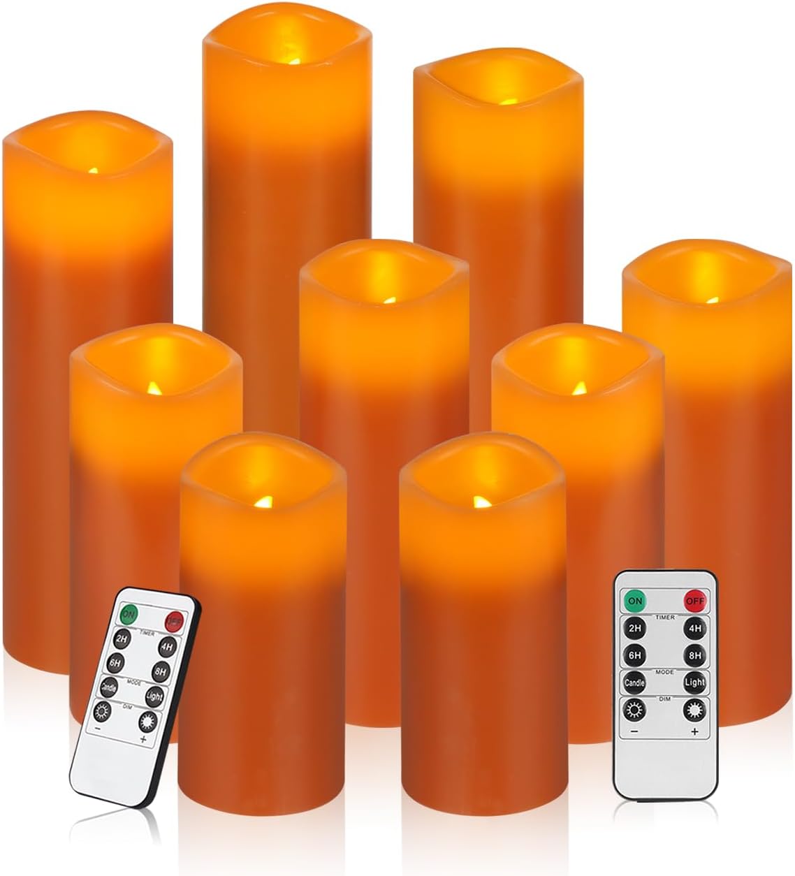 Vinkor Flameless Candles Battery Operated Candles Real Wax Pillar LED Candles with 10-Key Remote