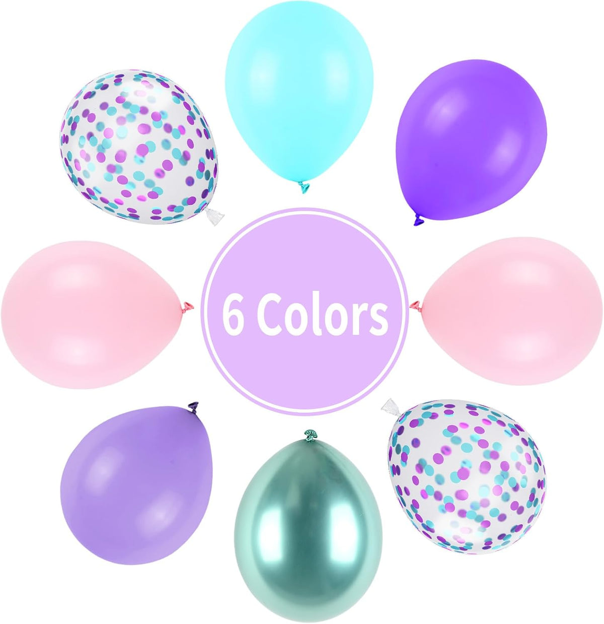 Mermaid Balloons, Purple and Teal Balloon Pastel Pink and Purple Party Decorations Metallic Green