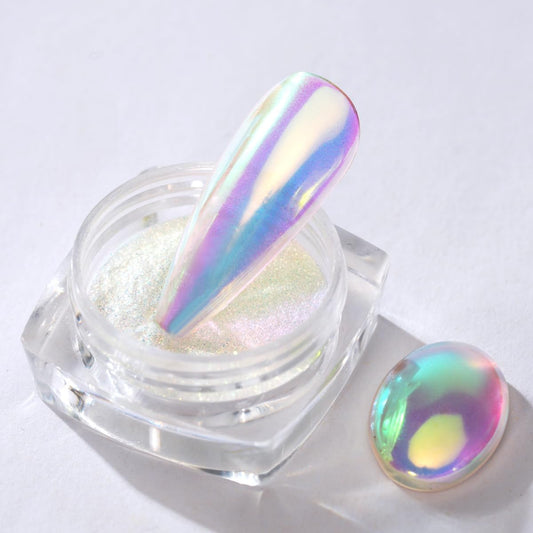 Pretty Diva 0.3g Unicorn Chrome Nail Powder, Aurora Iridescent Chrome Powders for Nails, Mermaid