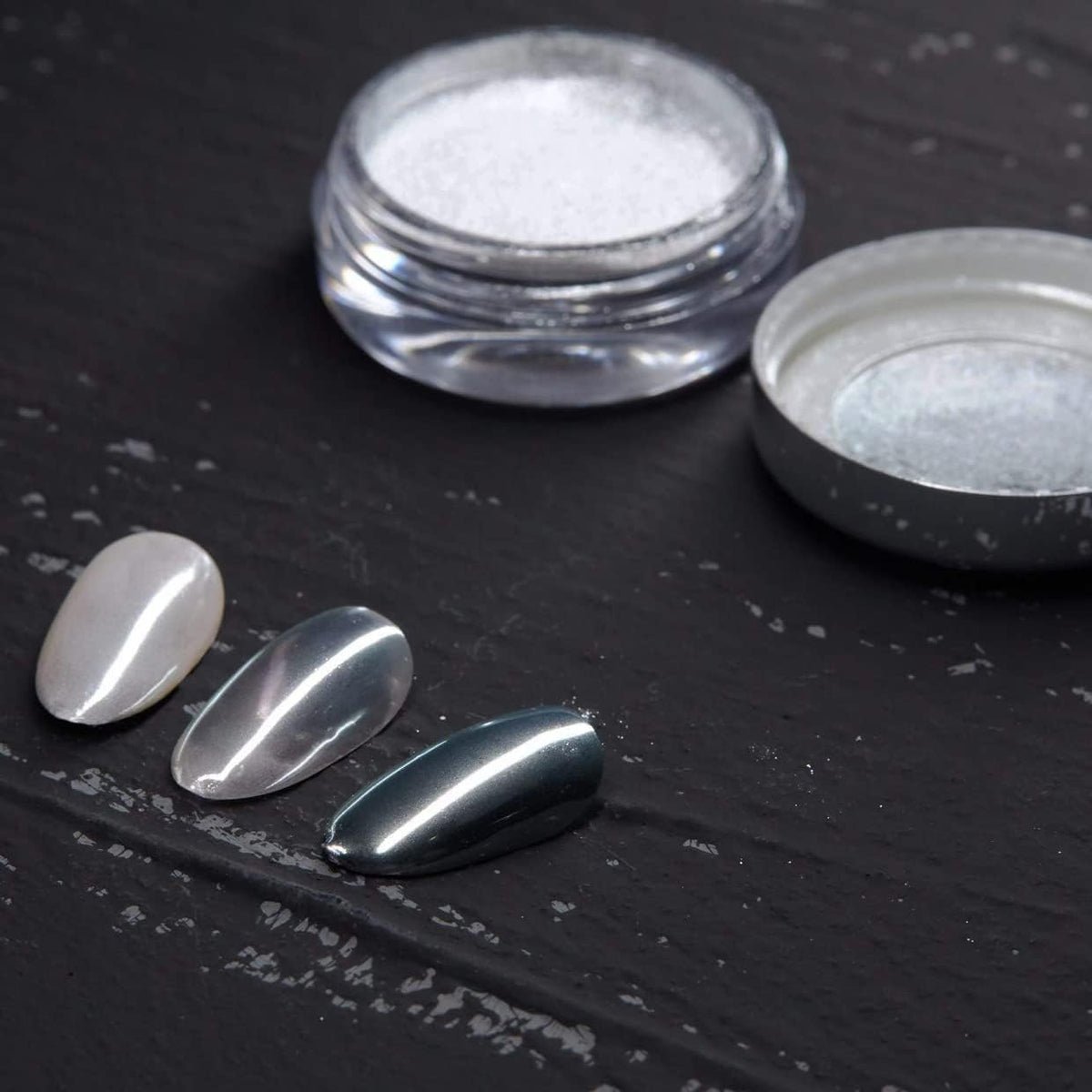 Pretty Diva White Chrome Nail Powder - 1g Super Glossy Mirror Effect White Moonlight Nails Chrome