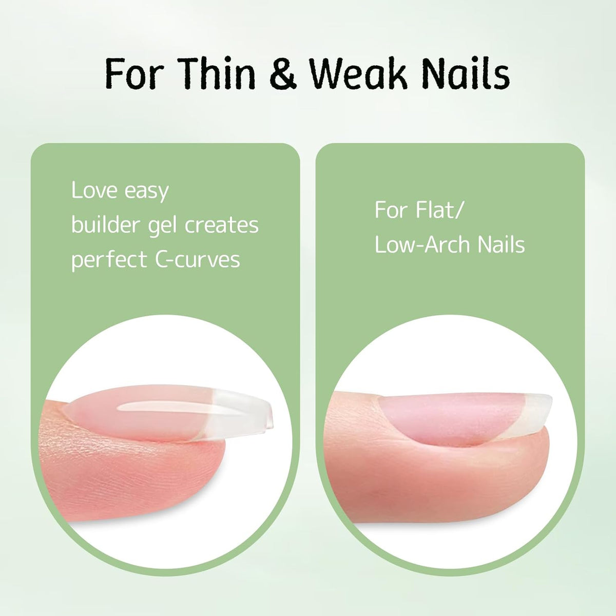 Builder Gel for Nails, 2 Pack Crystal Clear Soft Polish Fast Self-leveling Apex Strength Thickness