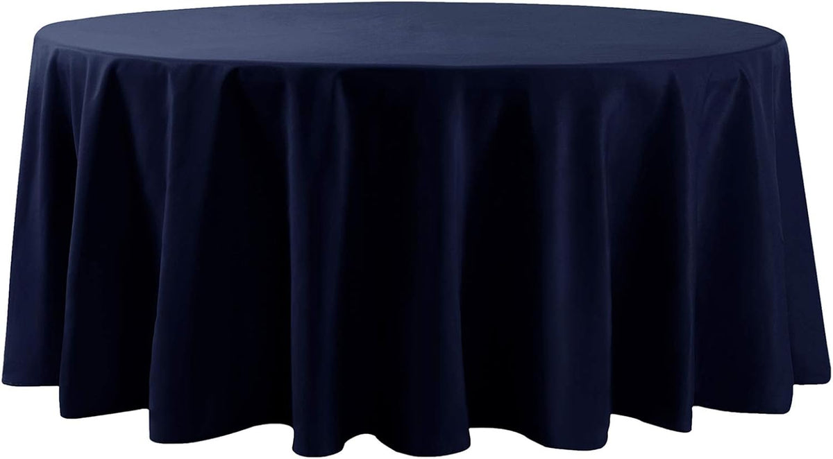132 inch Round Tablecloth Washable Polyester Table Cloth Decorative Table Cover for Wedding Party