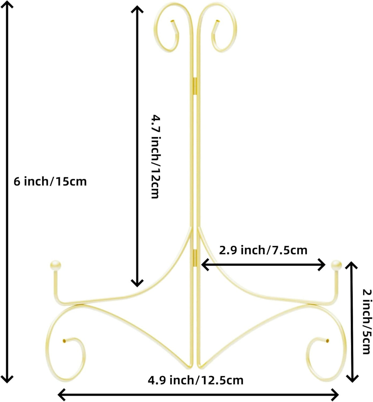 Plate Stand for Display with Hinged Folding Design, 6 Inch Picture Stands for Tables, Small Easels