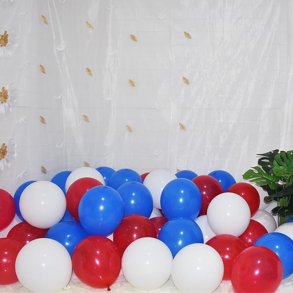 300 Pack Red White and Blue Balloons - 5 Inch Mini Red White Blue Latex Small Balloons - 100 of