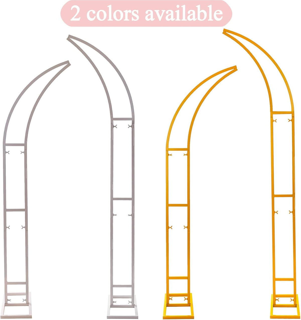 2pcs Large Wedding Arch with Base Flower Stand Arch Bracket Stand Backdrop Stand for Wedding Party
