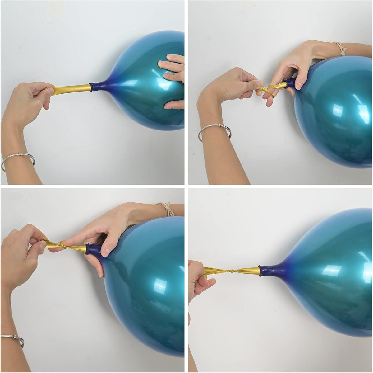 Chrome Blue Balloons, 50 PCS 10 Inch Double-Layered Metallic Light Blue Balloons, Shiny Thick