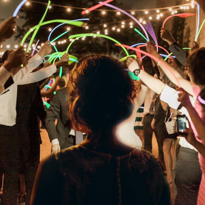 Glow Fever Glow Sticks Bulk 100ct 22'' Glow Necklaces with Connectors, Neon Light Sticks for Party