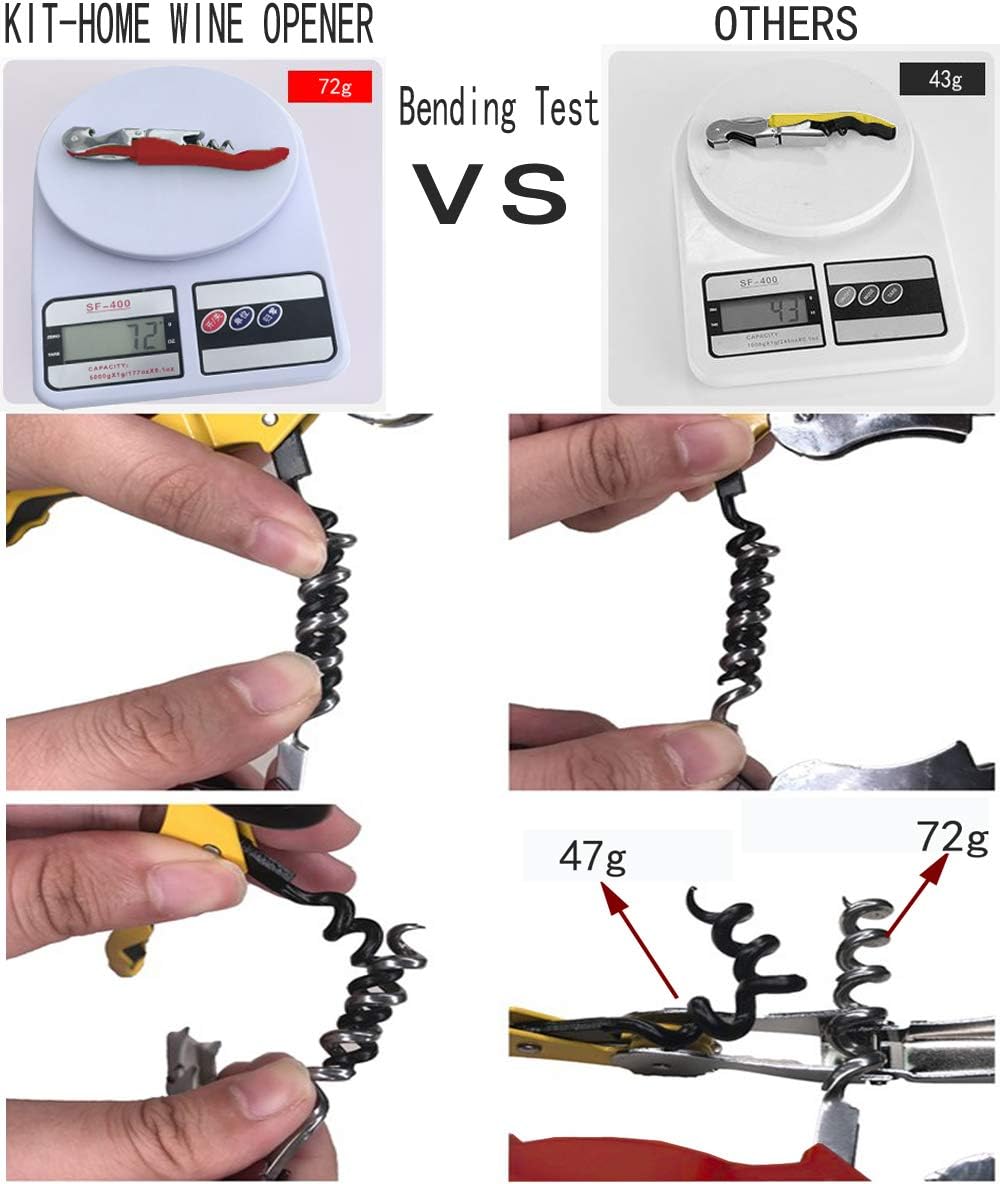 Professional Waiter Corkscrew Wine Openers Set, Heavy Duty Stainless Steel Hinges Wine Key for