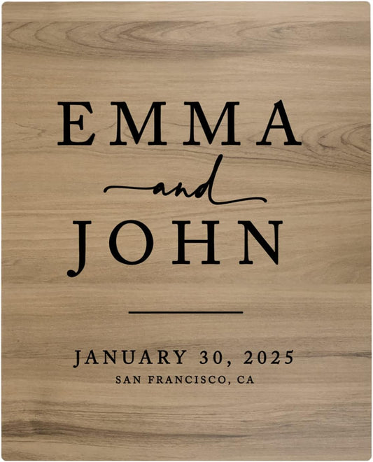 Andaz Press Large Wooden Welcome Sign for Wedding Rustic Welcome Sign 16" x 20" Custom Names Date &