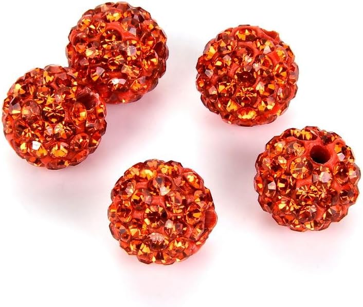 25pcs Adabele Grade A Suncatcher Crystal Rhinestone Pave Loose Beads 8mm Sun Orange Polymer Clay