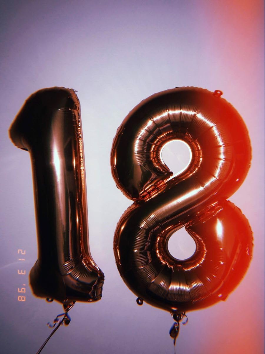 Dark Brown Foil Number 8 Balloon 40 Inch, Helium Mylar Eight Number 8 18 28 38 48 58 80 88 Birthday