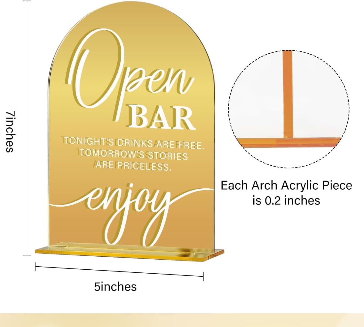 Acrylic Wedding Sign, Bridal Shower Decorations, Open Bar Sign for Ceremony, Modern Font Table