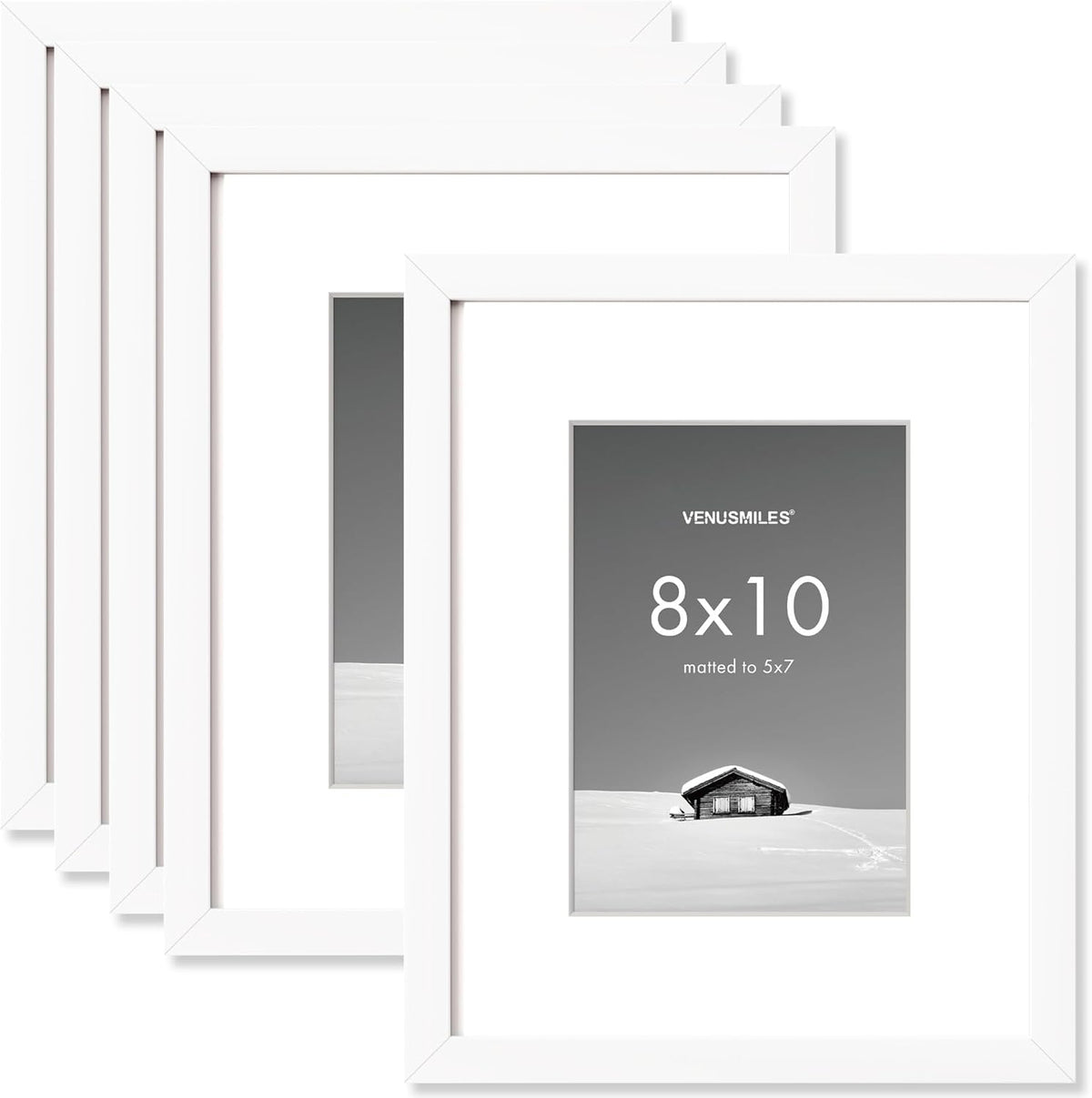 8x10 inch Picture Frame, 8x10 Photo Frames with 5x7 Removable Mat - High Definition Plexiglass