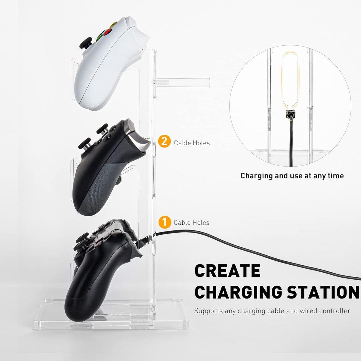 OAPRIRE Universal 3 Tier Controller Stand and Headset Stand for XBOX ONE X SWITCH PS4 PS5 PC