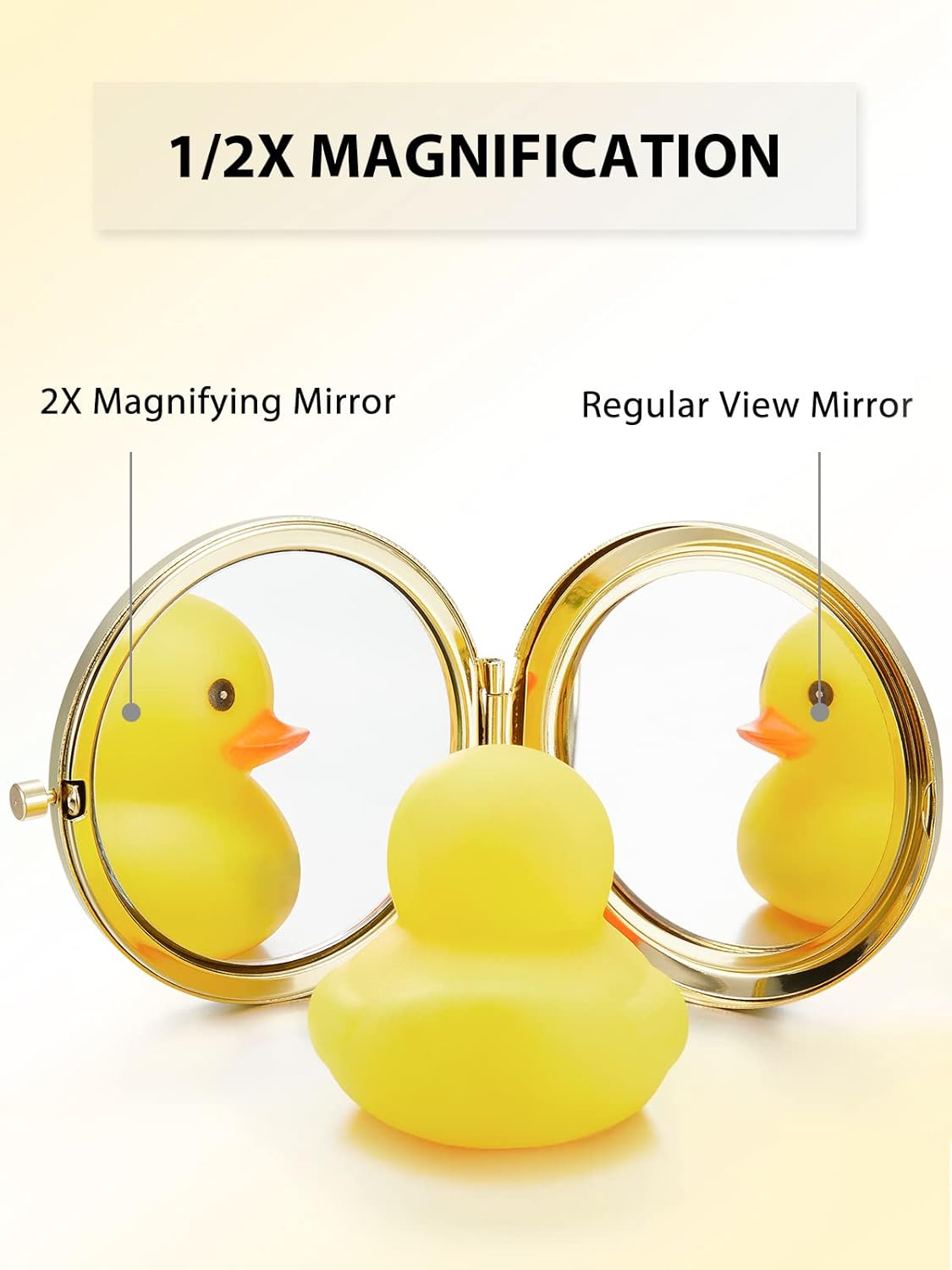Compact Mirror Bulk, Set of 100 Double-Sided 1X/2X Magnifying Metal Pocket Makeup Mirrors(Round