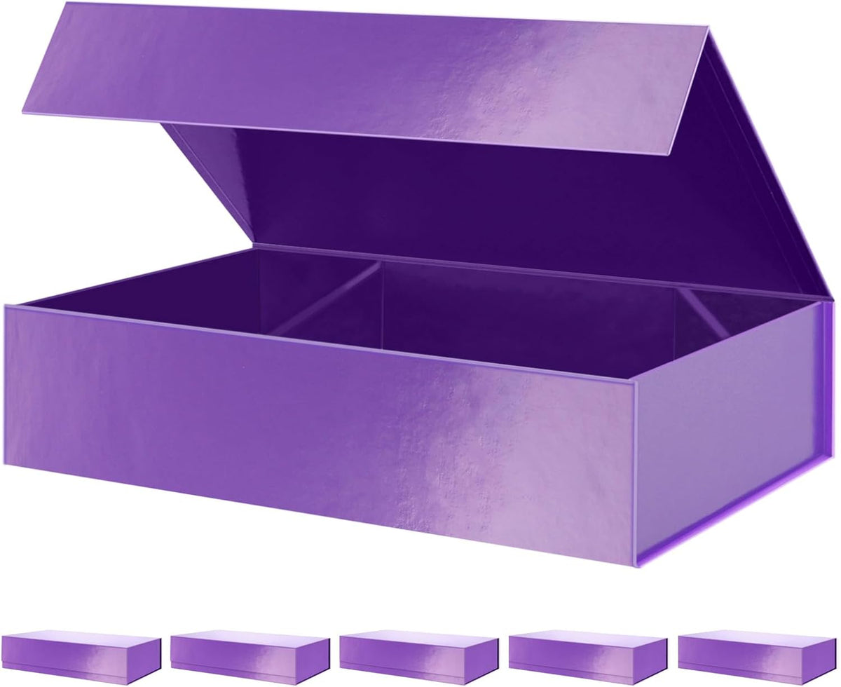 PACKHOME 6 Extra Large Gift Boxes 17.5x11.3x4.3 Inches, Sturdy Shirt Boxes with Magnetic Lids for