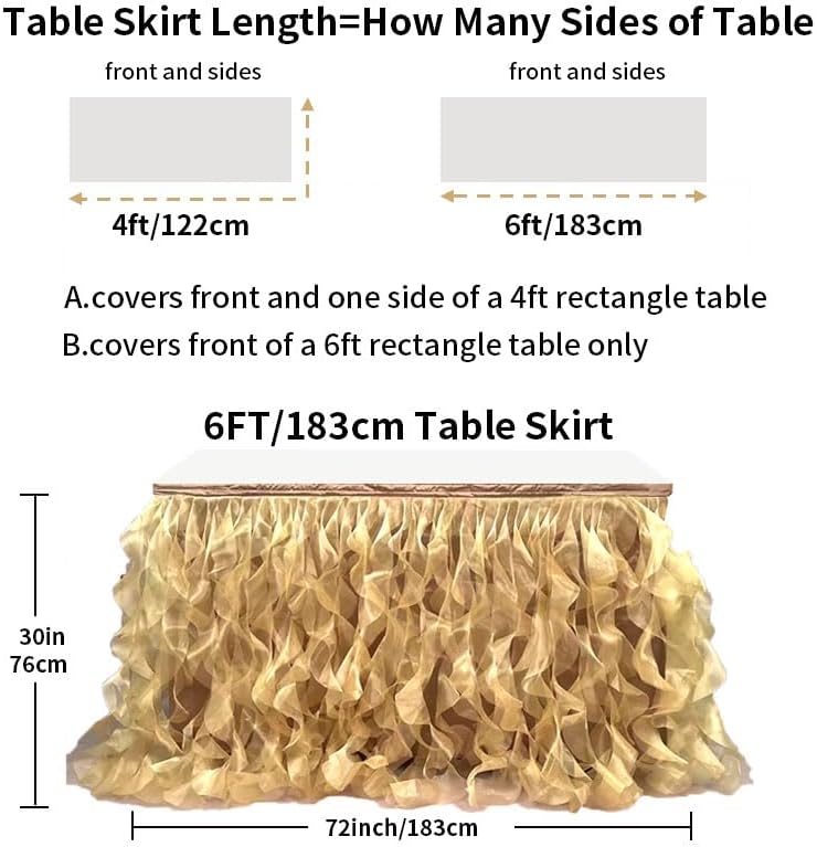 Luxury Organza Mesh Table Skirt Draping Floating Romance - Perfect for Bridal Showers, Birthday