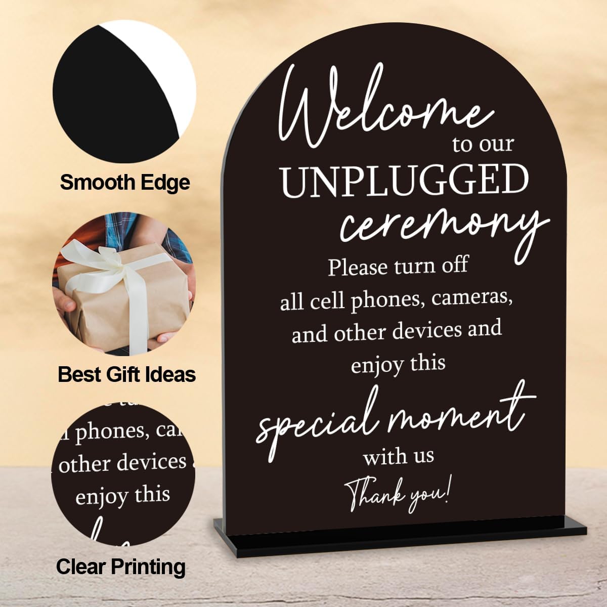 Unplugged Ceremony Sign, Wedding Welcome Sign, Engagement Bridal Shower Baby Shower Decor for