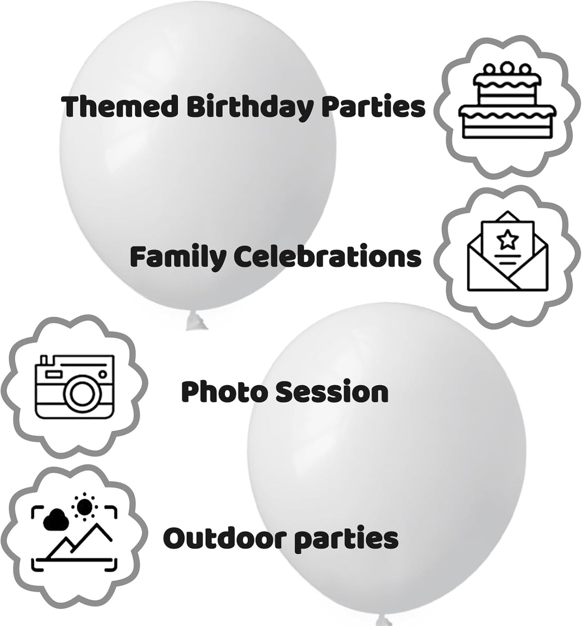 110pcs Grey Balloon 12 inch, Grey Latex Balloons for Birthday Party Baby Shower Wedding(with 2