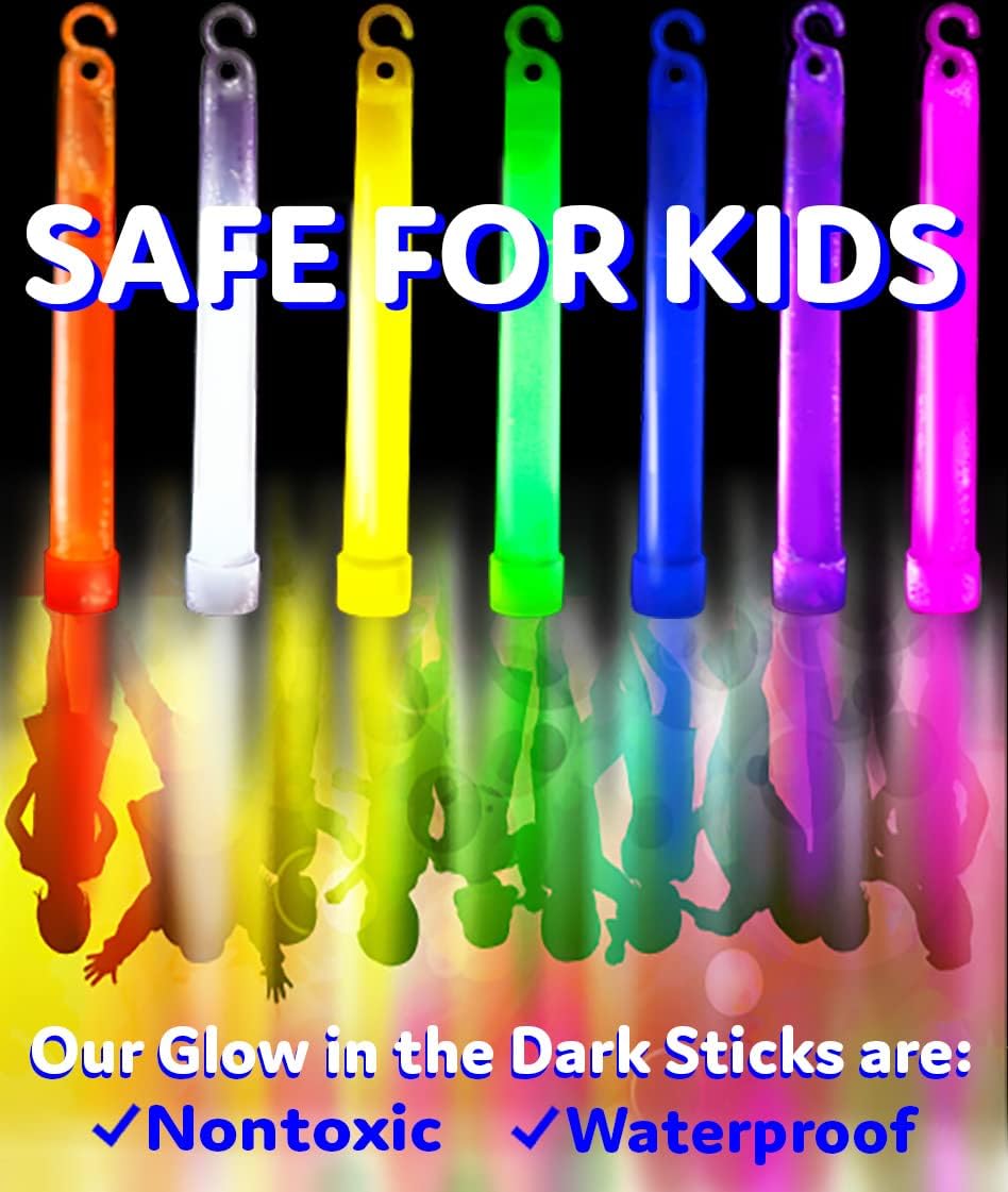 PartySticks Glow Sticks Party Supplies for Kids and Adults (30pk Assorted) - 6 Inch Bulk Glow Light