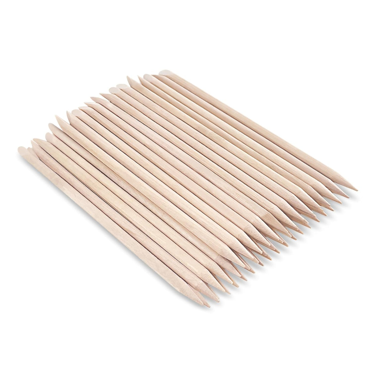 50 Pcs Orange Wood Sticks for Nails, 4.5" Cuticle Sticks, Double Sided Nail Tools for Manicure and