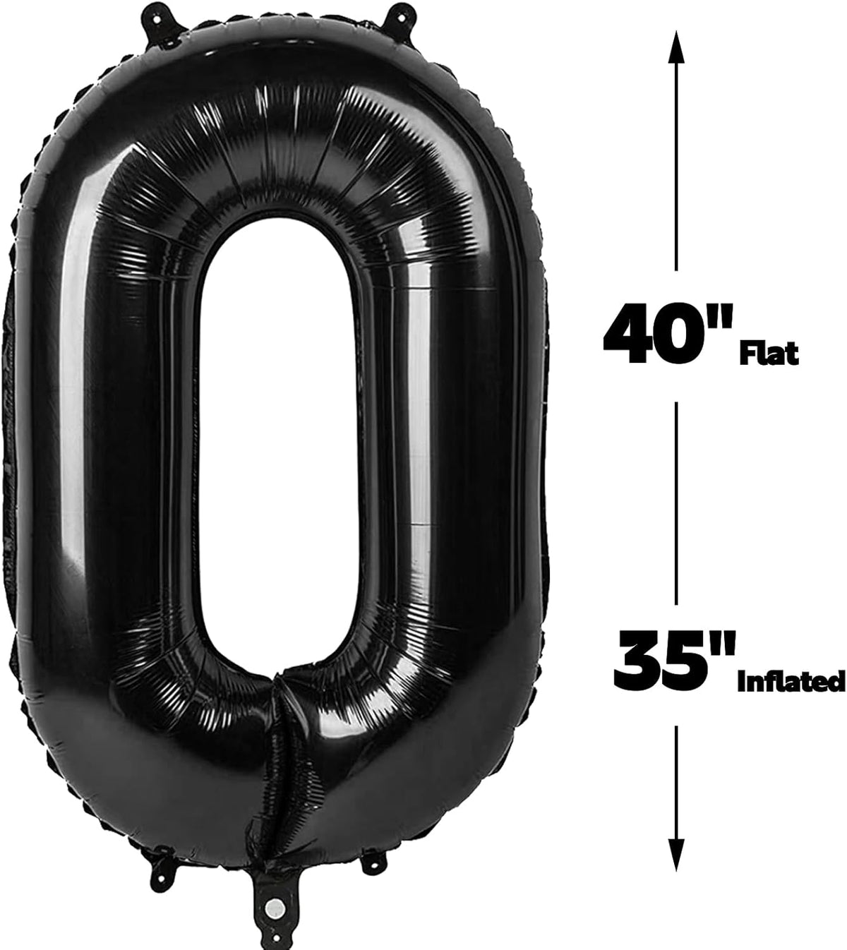Black 40 Inch 0 Number Balloons, Balloon Decorations for 10 20 30 40 50 60 70 80 90 100 Birthday