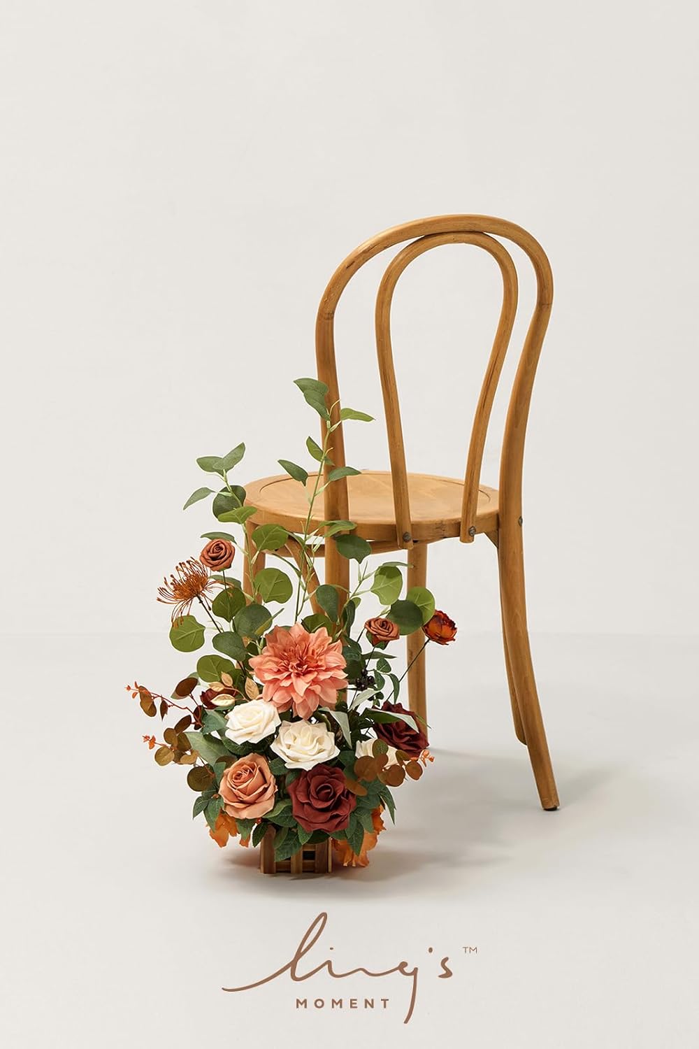 Ling's moment 17.5" Tall Standing Artificial Flowers Arrangements 4pcs Fall Wedding Aisle Runner